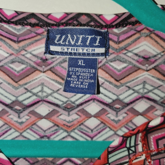 Uniti Casual Women's Stretch 3/4 Sleeve Multi Color Top 140 - Picture 5 of 7
